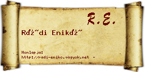 Rádi Enikő névjegykártya